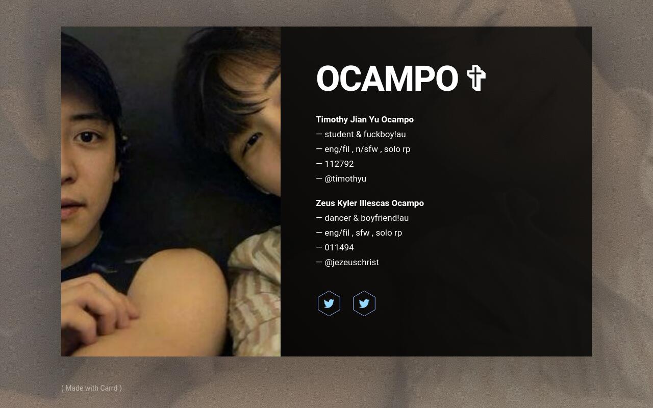 Carrd profile picture for @ocampo